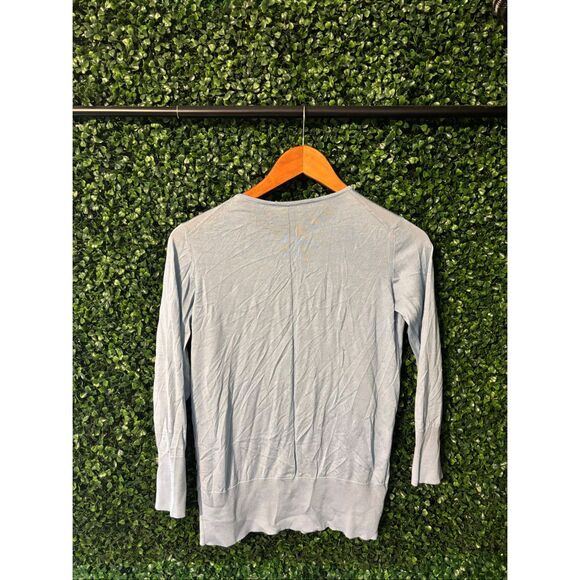 The Row Merino Wool Silk Steel Blue Cardigan Lightweight Sz Small - Picture 2 of 5